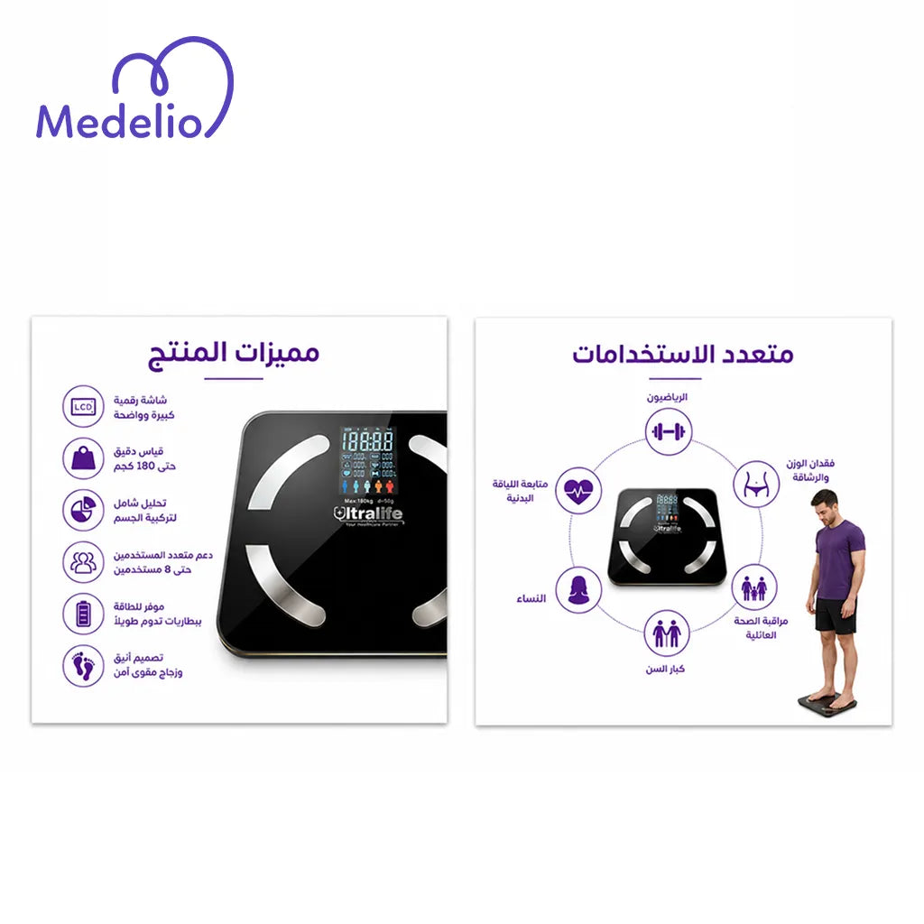 ميزان رقمي لقياس دهون الجسم (Digital Body Fat Scale)