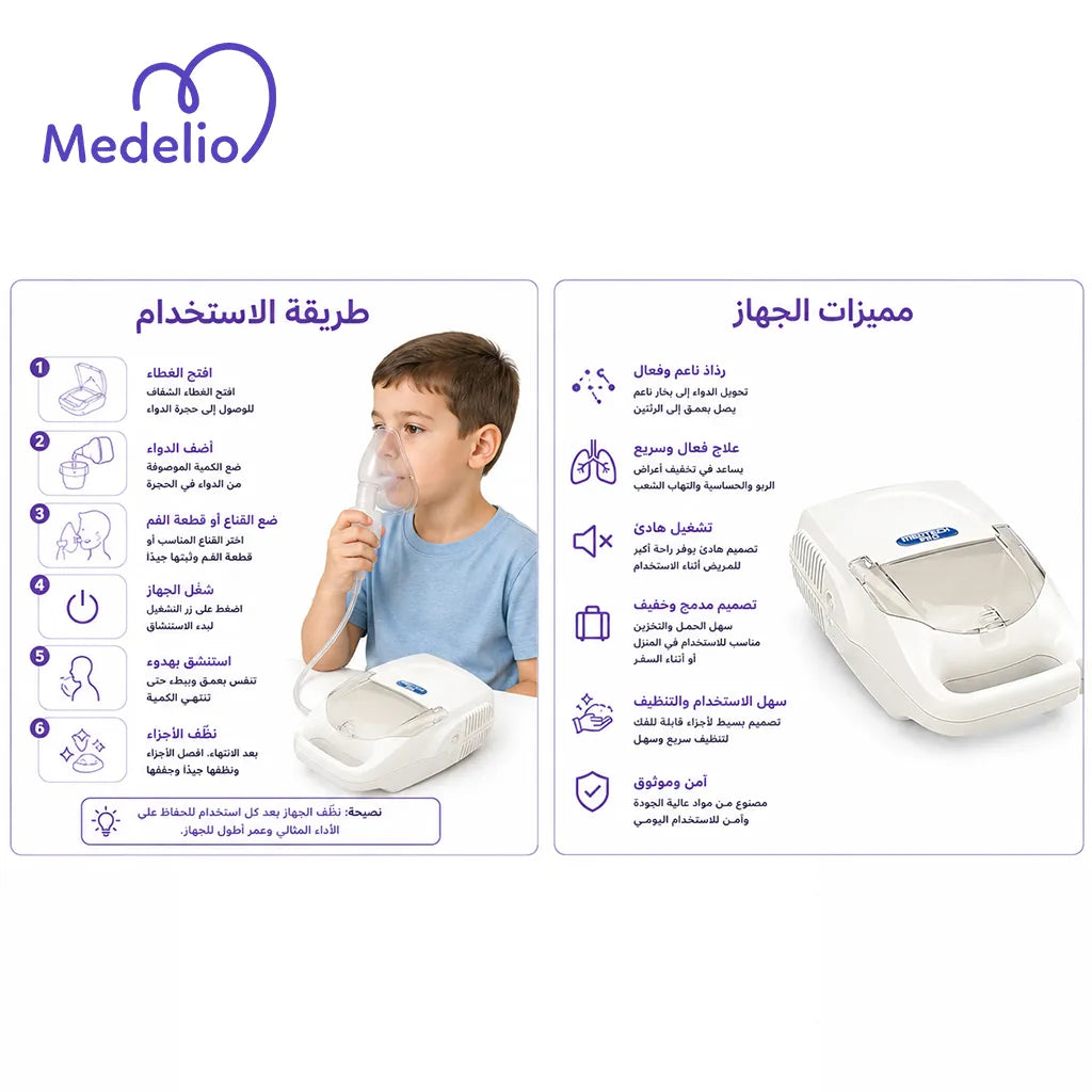 جهاز استنشاق نيبولايزر ضاغط (Piston Compressor Nebulizer)